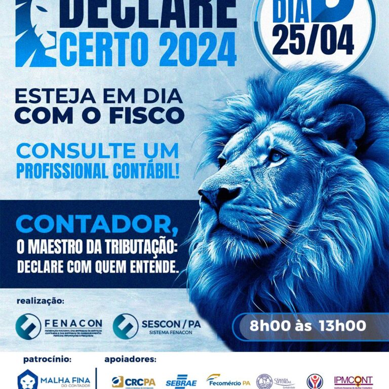 O dia D é uma ação de voluntariado em prol dos nossos contribuintes, que leva informações e esclarecimentos de forma gratuita à comunidade. Dia 25 de Abril (quinta-feira), das 08:00 às 13:00, na Avenida Presidente Vargas, em frente ao Banco do Brasil, em Belém. Uma realização: SESCON-PA e Fenacon.